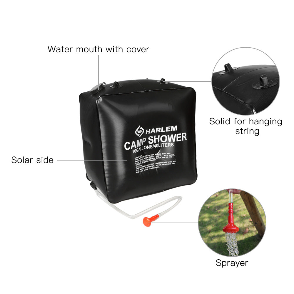 Portable Solar Heated Shower Bag for Outdoor - WildHorizonte 