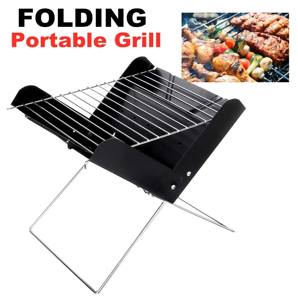 Portable Stainless Steel BBQ Grill for Outdoor Camping - WildHorizonte 