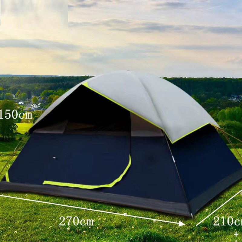 4-Person Black Coated Darkroom Tent for Family Camping & Backpacking - WildHorizonte 