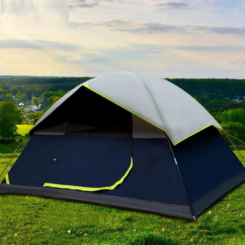 4-Person Black Coated Darkroom Tent for Family Camping & Backpacking - WildHorizonte 