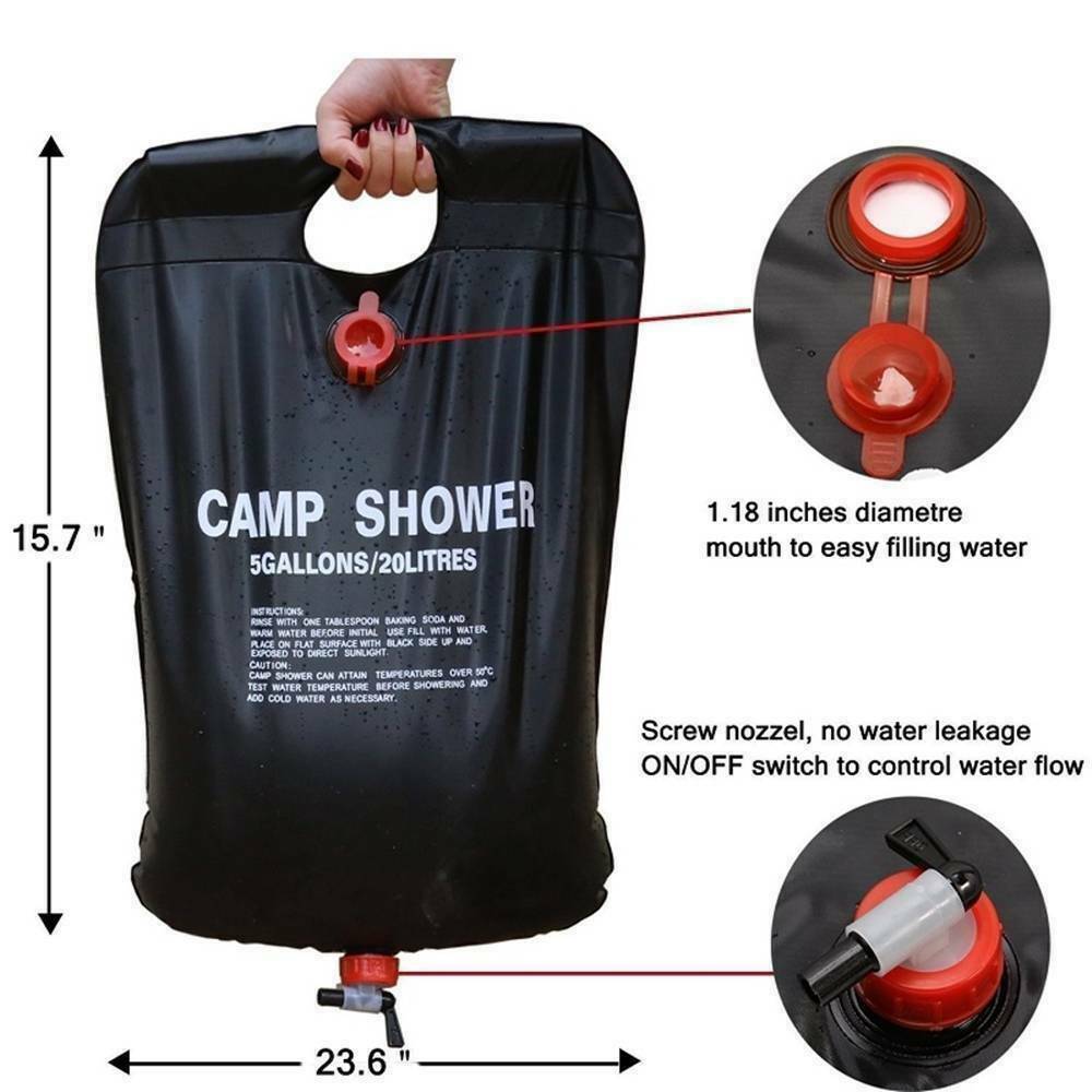 20L Portable Solar Camping Shower – Compact & Efficient - WildHorizonte 